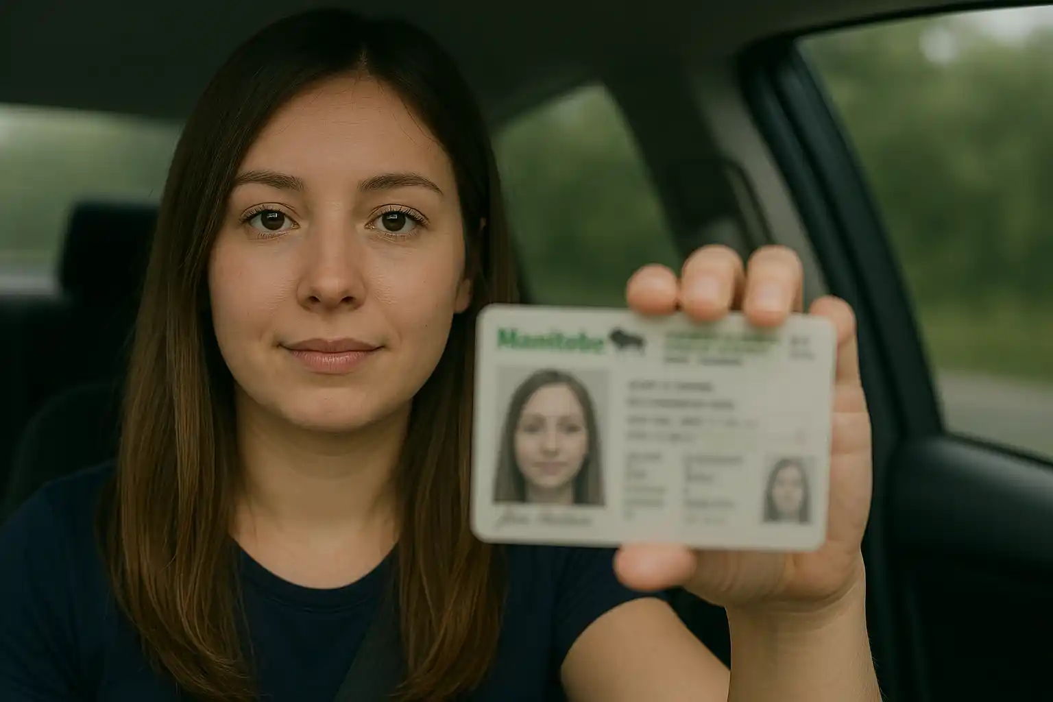 Person holding Manitoba drivers licence